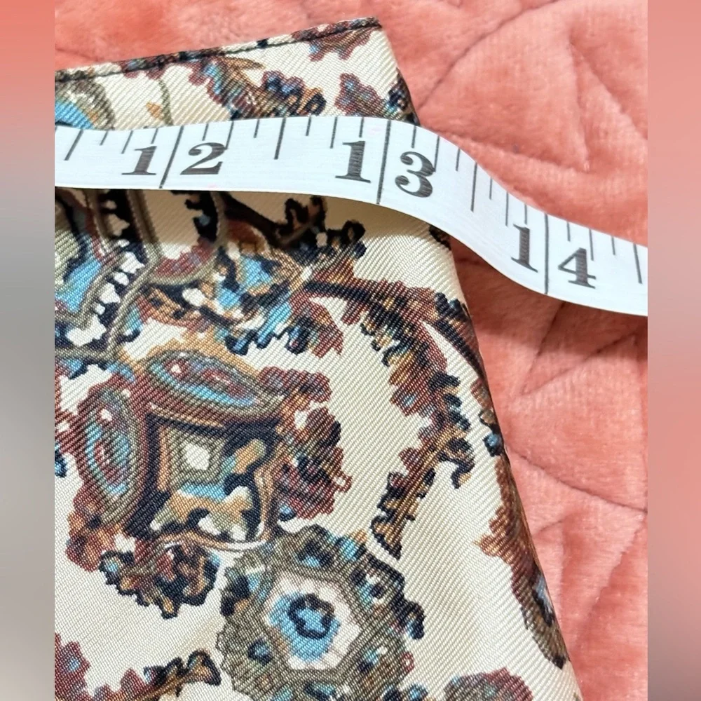 Banana Republic 100% Silk Paisley A-Line Skirt Brown Blue Size 0